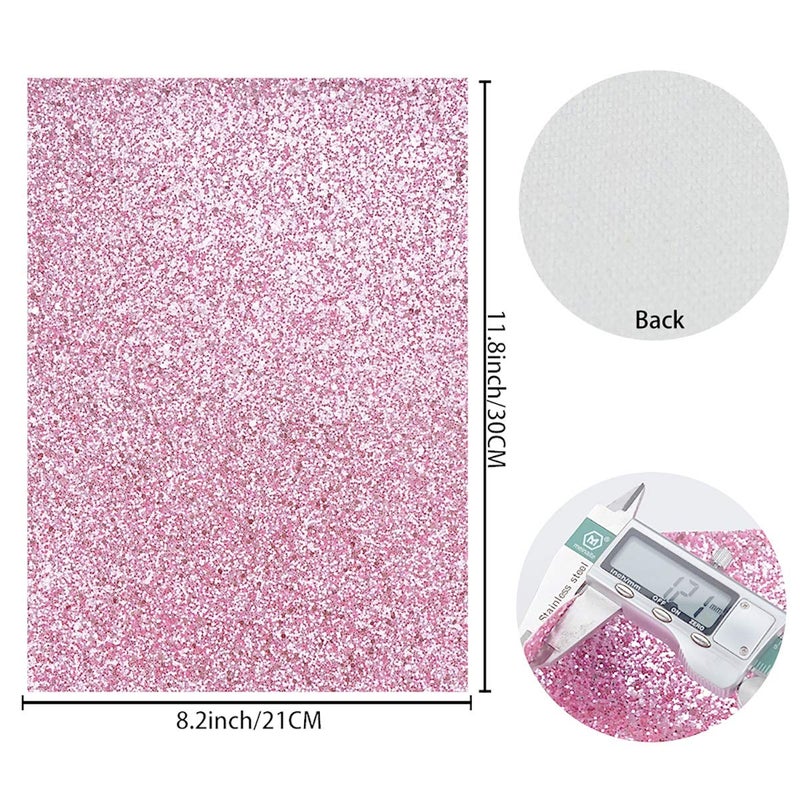Litchi 8 Pieces 8x12 Inch Pink Series Faux Leather Sheets Including 7 Kinds Leather Sheets for Leather Bows and Earrings Making - Image 3